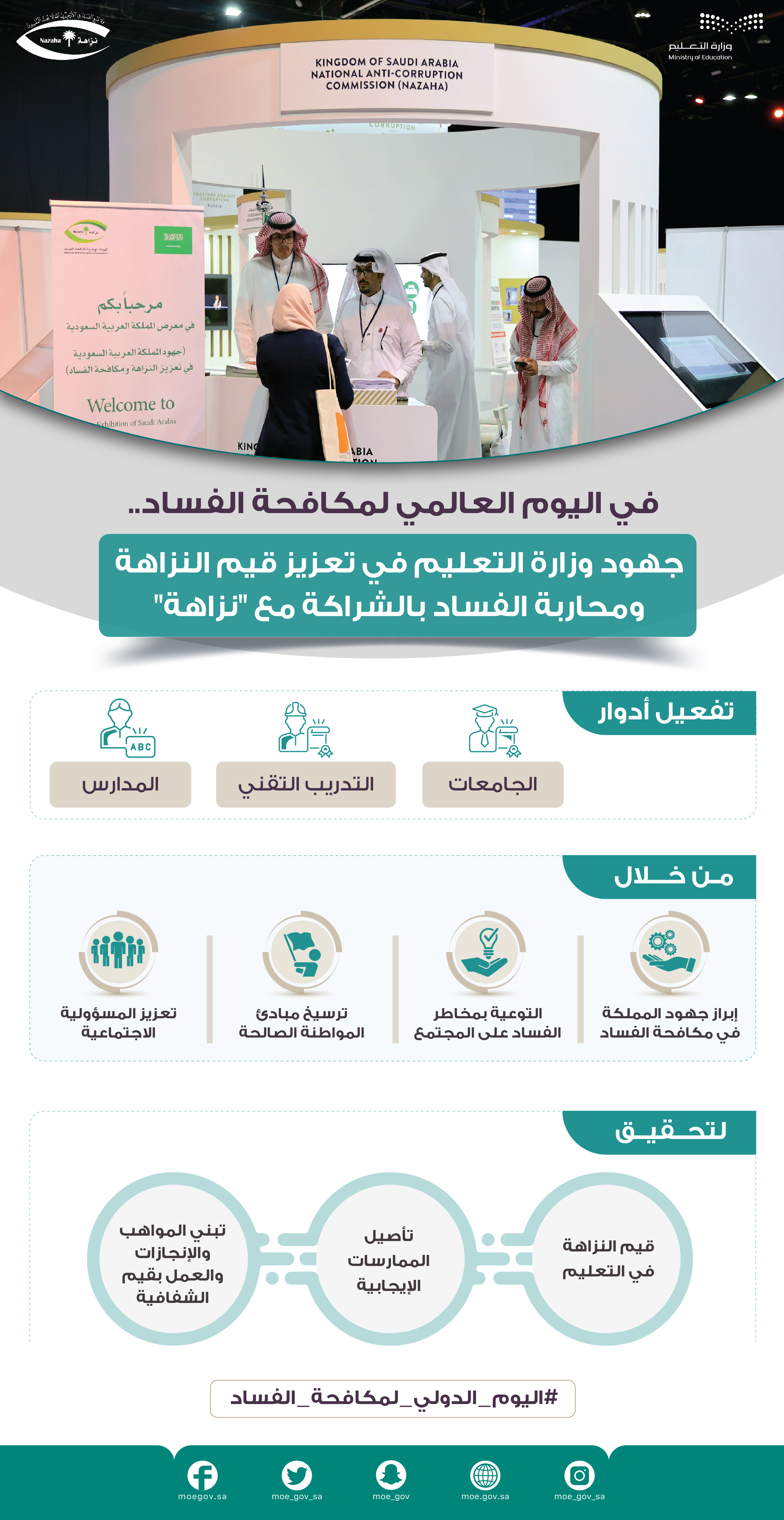 جهود وزارة التعليم باليوم الدولي لمكافحة الفساد 2021